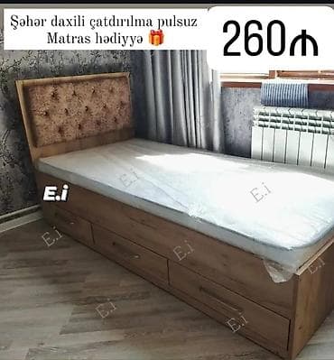 Yeni, Təknəfərlik çarpayı, Bazasız, Matras ilə, Siyirməli lalafo.az -da Yeni, Təknəfərlik çarpayı, Bazasız, Matras ilə, Siyirməli