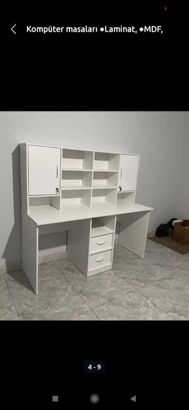 детская парта со стульчиком: Для девочки и мальчика, Новый, С выдвижными ящиками, Письменный стол, Без стульев — 2