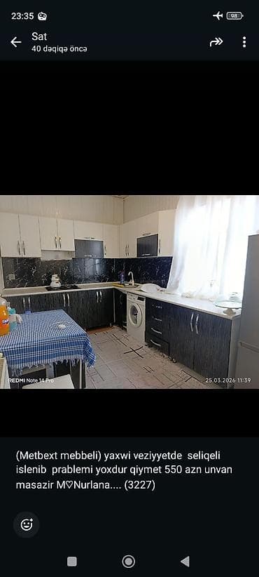 kamotlar mebel: Mətbəx mebeli satılır. Xüsusiyyətlər: - Üst və alt dolablar komplekt — 8