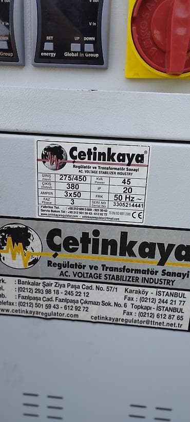 kreditle drel: Çetinkaya AC Gərginlik Stabilizatoru (Tənzimləyici) – 3 faza Texniki — 2