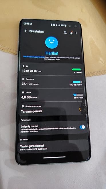 Samsung Galaxy S10 Plus, 128 GB, rəng - Qara, Qırıq