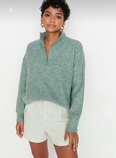 pull and bear: Sviter, Trendyolmilla, M, rəng - Yaşıl — 1