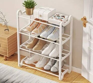 demir polkalar: Ayakkabi refi Ayakkabi polkasi 4 mertebeli metal ayakkabi polkasi — 1