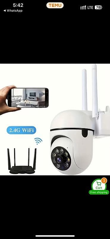 goruntulu kamera: PTZ WiFi Təhlükəsizlik Kamerası - 355° üfüqi və 90° şaquli fırlanma — 2