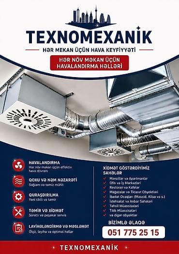 nerjaveyka su cəni: TEXNOMEXANİK – Hər növ məkan üçün havalandırma həlləri Xidmətlər: - — 1