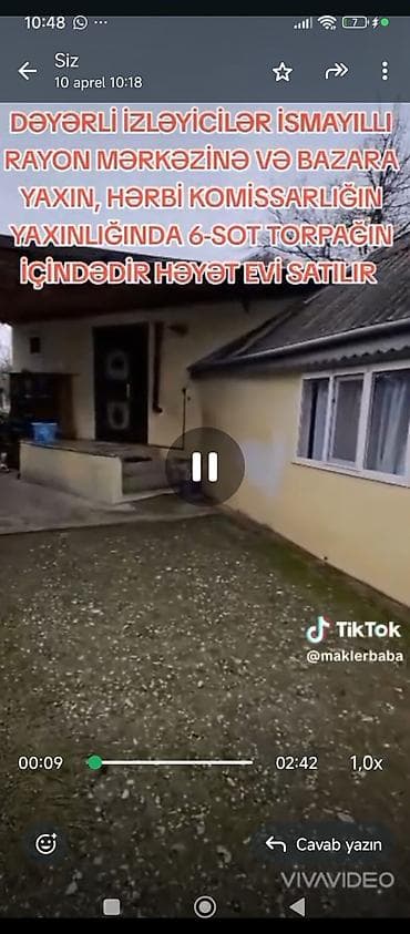 gence tap az: İsmayıllı şəhər mərkəzinə və bazara yaxın, Hərbi Komissarlığın — 9