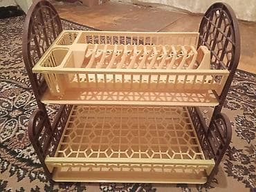 quru odun: İkiqat mətbəx qab-qacaq quruducusu - Material: plastik - Rəng — 2