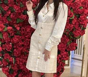 Zərif dizayna malik qadın donu - Üst hissə: atlas parça, uzunqol