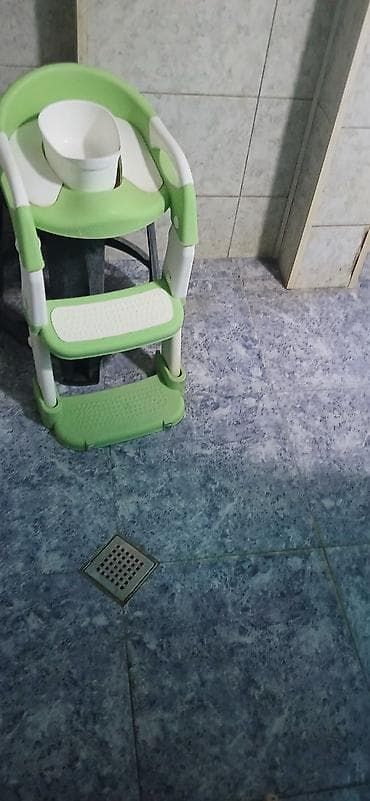ucuz manej: Uşaq tualet oturacağı – nərdivanlı model - Rəng: yaşıl-ağ - Tipa — 2