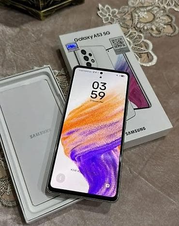 samsung fold 4: Samsung Galaxy A53 5G, 256 GB, rəng - Ağ, Barmaq izi — 3