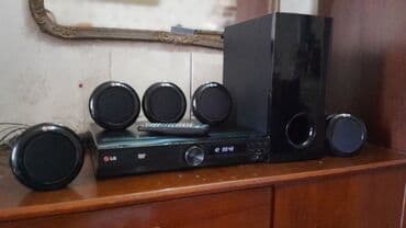 səs gücləndirci: Musigi mərkəzi LG 5,1 resiver Aux, Usb,Fm radio,Dvd cd mp3 6 dənə — 6