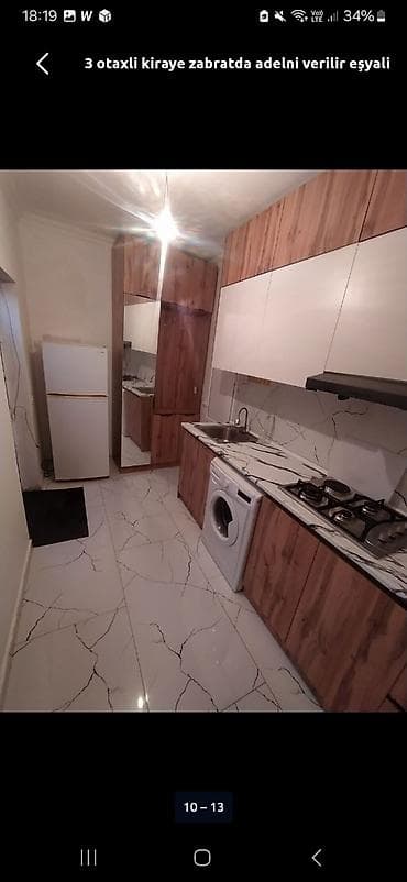 kirayə zabrat: 75 kv. m, 3 otaqlı, Kombi, Qaz, İşıq — 1