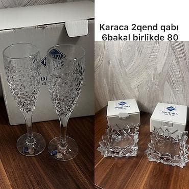 Karaca 2 ədəd qənd qabı + 6 ədəd bakal dəsti - Brend: Bohemia Crystal