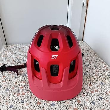 Velosiped aksesuarları: Məhsul: Rockrider ST dağ velosiped kaskı - Rəng: qırmızı — 2