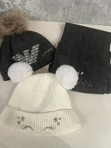 Uşaq qış papaqları və boyunluq dəsti - Tərkib: toxunma trikotaj