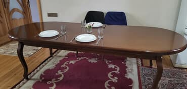 asilqan taxta: Klassik masa, İşlənmiş, Açılmayan, Taxta, Oval masa — 1