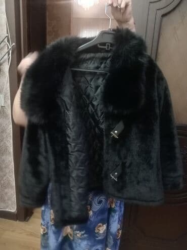 шуба мутоновая натуральная: Шуба, XL, цвет - Черный — 2