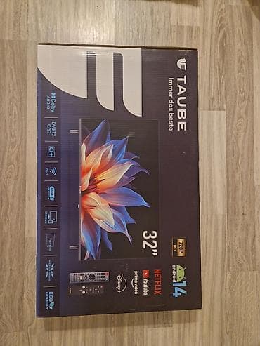 tv pult: TAUBE 32" Smart TV – Android 14 ilə Xüsusiyyətlər: - Ekran: 32 düym — 1