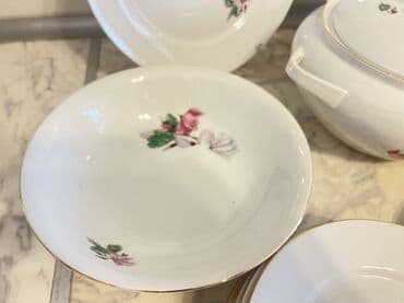 roza: Nahar dəsti, rəng - Ağ, Farfor — 3