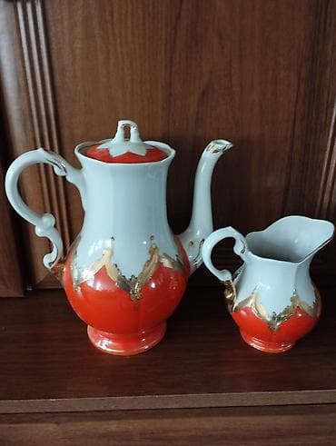 velosiped şəkli: Çay dəsti, rəng - Qırmızı, Farfor — 2