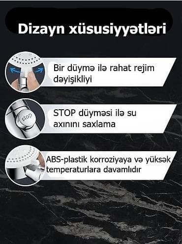 ВАЗ (ЛАДА): Duş başlığı dəsti Məzmun: - Duş başlığı, metal şlanq, divar tutacağı — 4