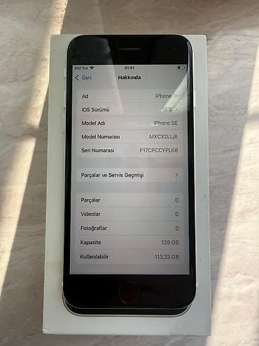 lil solid dual: IPhone SE 2020, 128 GB, White Titanium, Barmaq izi — 6