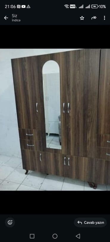 asilqan dolab: Açılan, 3 qapılı Düz dolab, Qarderob, paltar dolabı — 13