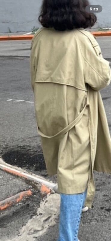 женский плащ новая: Bej rəngli trençkot 13-14 yash - Klassik ikiqat düyməli model - — 3