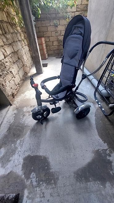Uşaq üçtəkərli velosiped-araba (transformer) - Rəng: tünd boz - 3