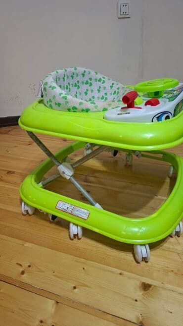 Ходунки, костыли, трости, роллаторы: Uşaq gəzdiricisi (walker) – yaşıl rəngdə, CEYHER TOYS paneli ilə — 3