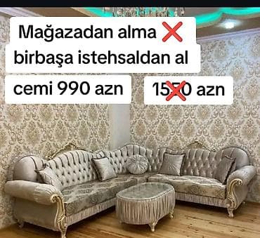 Yeni, Künc divan, Qonaq otağı üçün, Açılmayan
