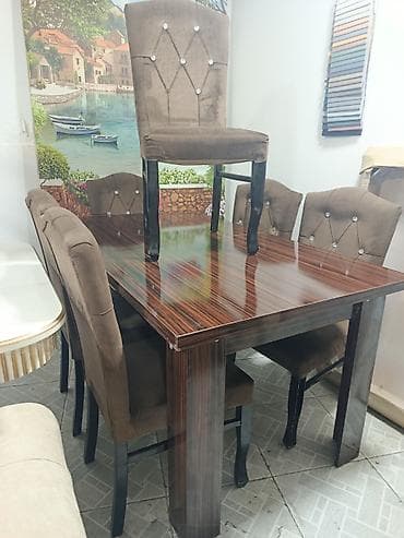 kunc masa: Açılmayan, Dördbucaq masa, 6 stul — 1