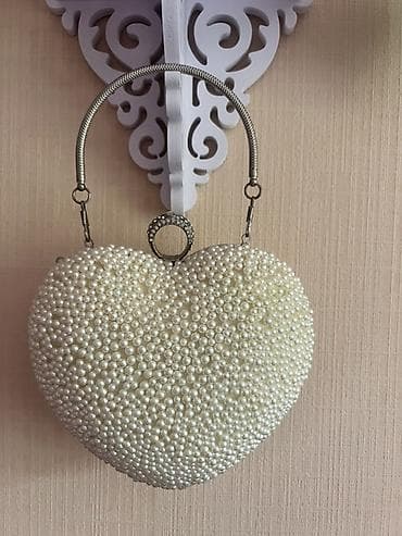 Məhsul: Ürək formalı qadın clutch çantası - Rəng: İşıqlı krem/şampan — 4