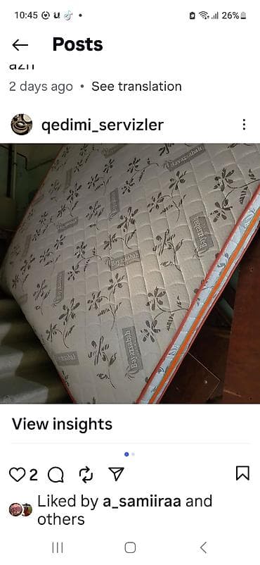 matras sumqayit: 1.80x2 ölçülü — 2