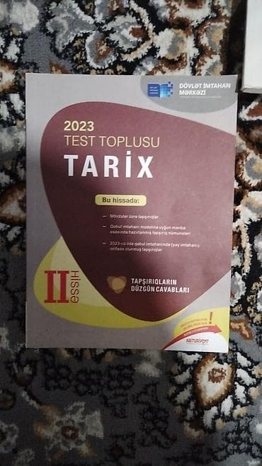 Azərbaycan Tarixi Testlər 11-ci sinif, DİM, 1-ci hissə, 2023 il