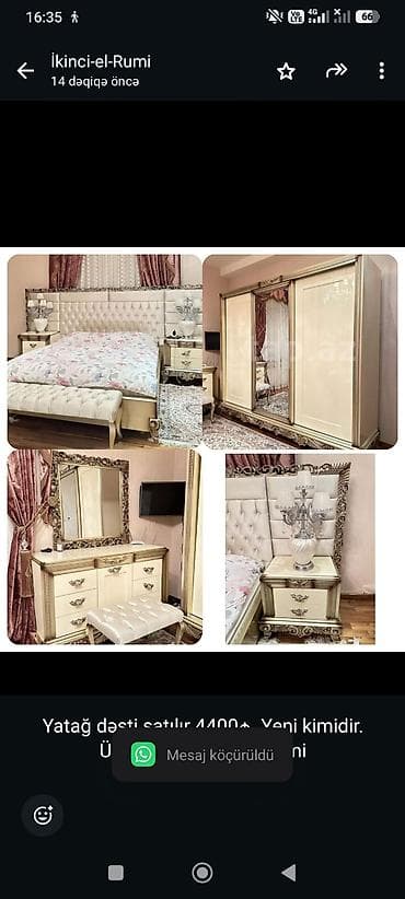 Yatağ dəsti satılır 4400₼. Yeni kimidir. Ünvan Badamdar &Rumi