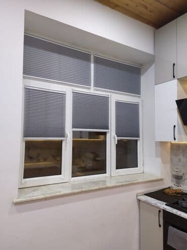 Mərmər effektli PVC panellər: Plisse jalüz – pəncərəyə fərdi ölçüdə hazırlanıb quraşdırılan, iki — 3