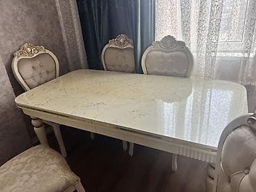 perla masa: Klassik üslubda yemək dəsti - Tərkibi: 1 masa + 6 stul - Üslub — 2