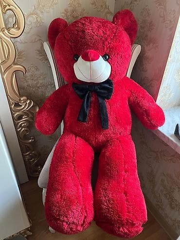 şir yumşaq oyuncaqlar: Böyük ölçülü yumşaq oyuncaq ayı 2020 - Rəng: parlaq qırmızı - Üz — 1