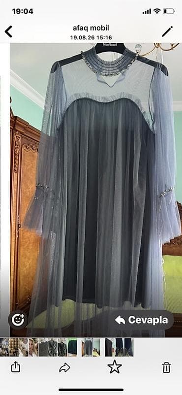 Şıq tül don - Rəng: Boz-qrafit tonlarında - Material: İkiqat qatlı – — 1