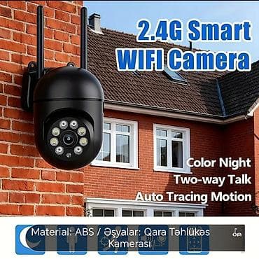 2.4G Smart WiFi Kamera – Qara Təhlükəsizlik Kamerası - Material: ABS