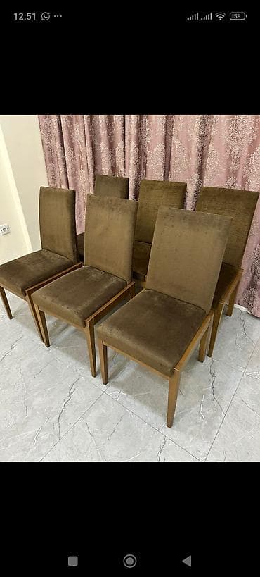 nabor açar: Qonaq otağı üçün, İşlənmiş, Açılan, 6 stul — 2