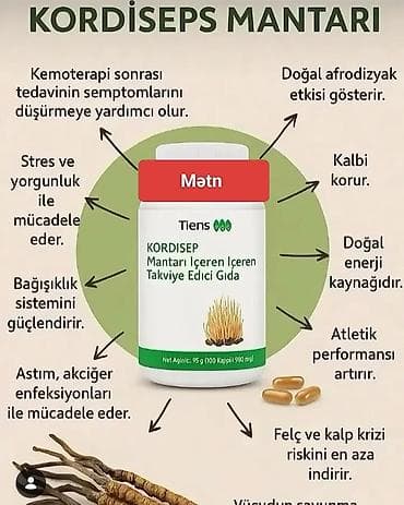 женьшень капсулы для набора веса: Kordiseps Mantarı – Tiens markalı, kordiseps mantarı tərkibli qida — 1