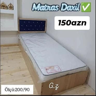 Təknəfərlik çarpayı, Matras ilə, Siyirməsiz lalafo.az -da Təknəfərlik çarpayı, Matras ilə, Siyirməsiz