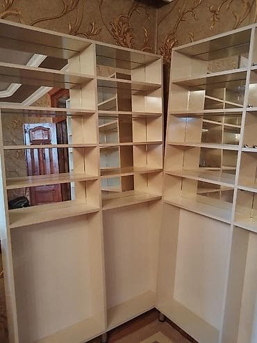 Moyka avadanlığı: Künc tipli vitrin/raf sistemi - Material: ağ rəngli laminat/MDF — 3