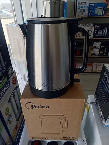 Midea elektrik çaydan – paslanmayan poladdan korpus, qara qol və qapaq