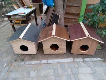 goyərcin yuvaları: Rəngli taxta heyvan evi/budaq evciyi - Material: taxta konstruksiya — 5