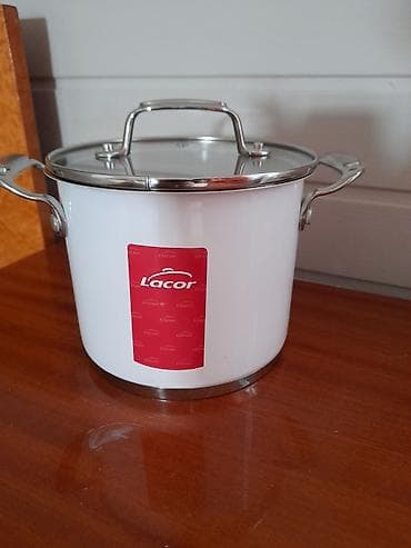 Qab-qacaq və mətbəx ləvazimatları: Qazan, rəng - Ağ, Paslanmayan polad, 2,5 bucket volume l, Lacor — 1