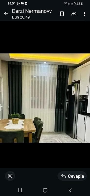 qara sam: Xidmət: Pərdə və tül tikilişi, montajı Təsvir: - Mənzillər — 7