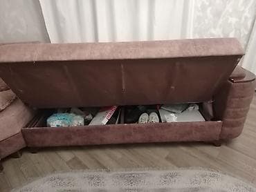 divan dəst: Künc divan, İşlənmiş, Bazalı, Parça, Çatdırılma yoxdur — 3